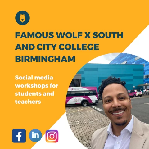 Famous Wolf leads educational workshops at South + City College Birmingham